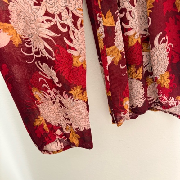 Lucky Brand Red and Pink Floral Blouse - Picture 5 of 15